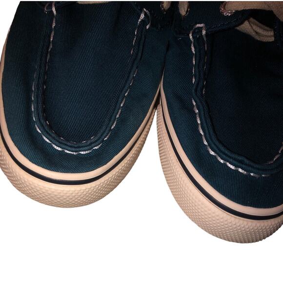 EUC Sperry Top-Sider Women's Biscayne Teal Blue Canvas Boat shoe Size 6M - Picture 4 of 9